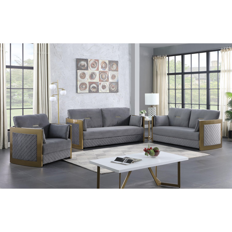 Mercer41 Kevvy 2 Piece Velvet Living Room Set Wayfair
